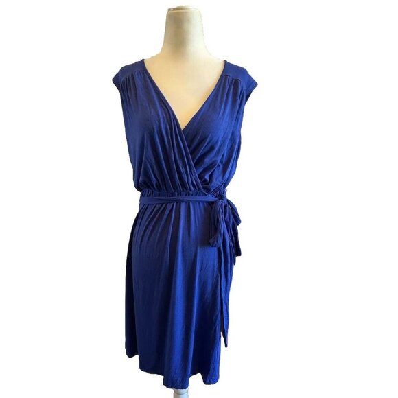 Philosophy Republic Clothing Women's Small Cobalt Blue‎ Faux Wrap Dress w/ Belt - Picture 1 of 7